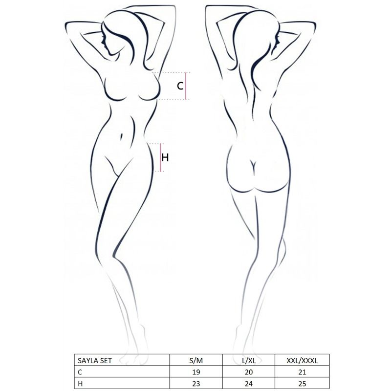 PASSION - SET DONNA SAYLA NERO TAGLIA L/XL