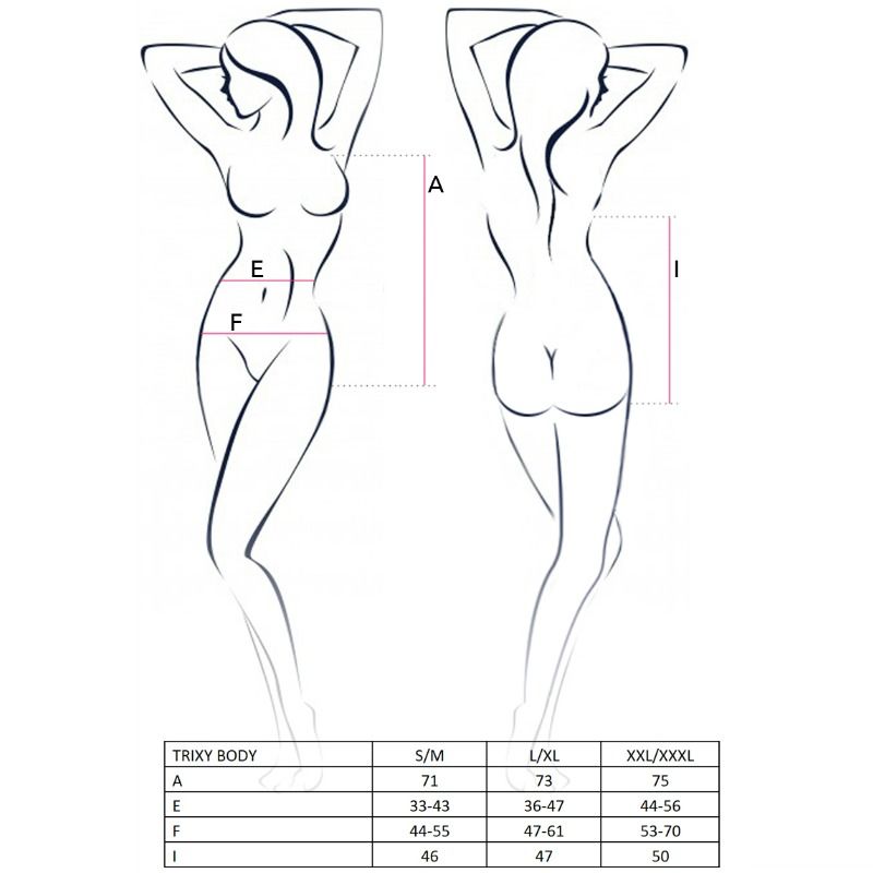 PASSION -DONNA TRIXY TEDDY NERO TAGLIA L/XL