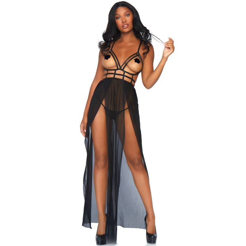LEG AVENUE - CAGE MAXI ABITO E PERIZOMA S/M